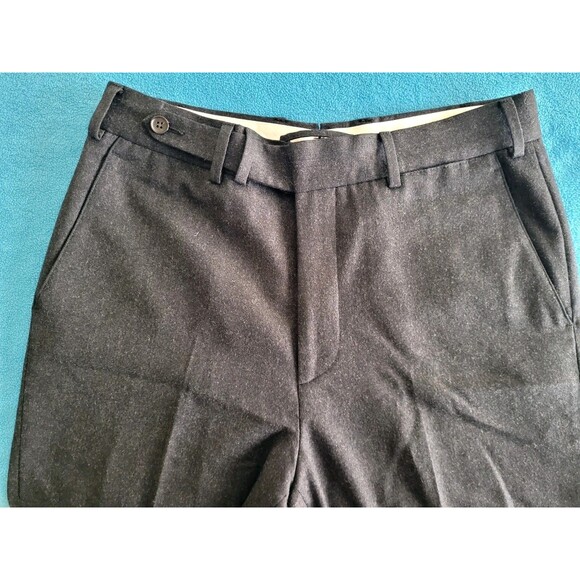 SuitSupply Flannel Trousers Men's Size 30 X 28 Gray Wool Flat Front Dress Pants - Picture 9 of 16